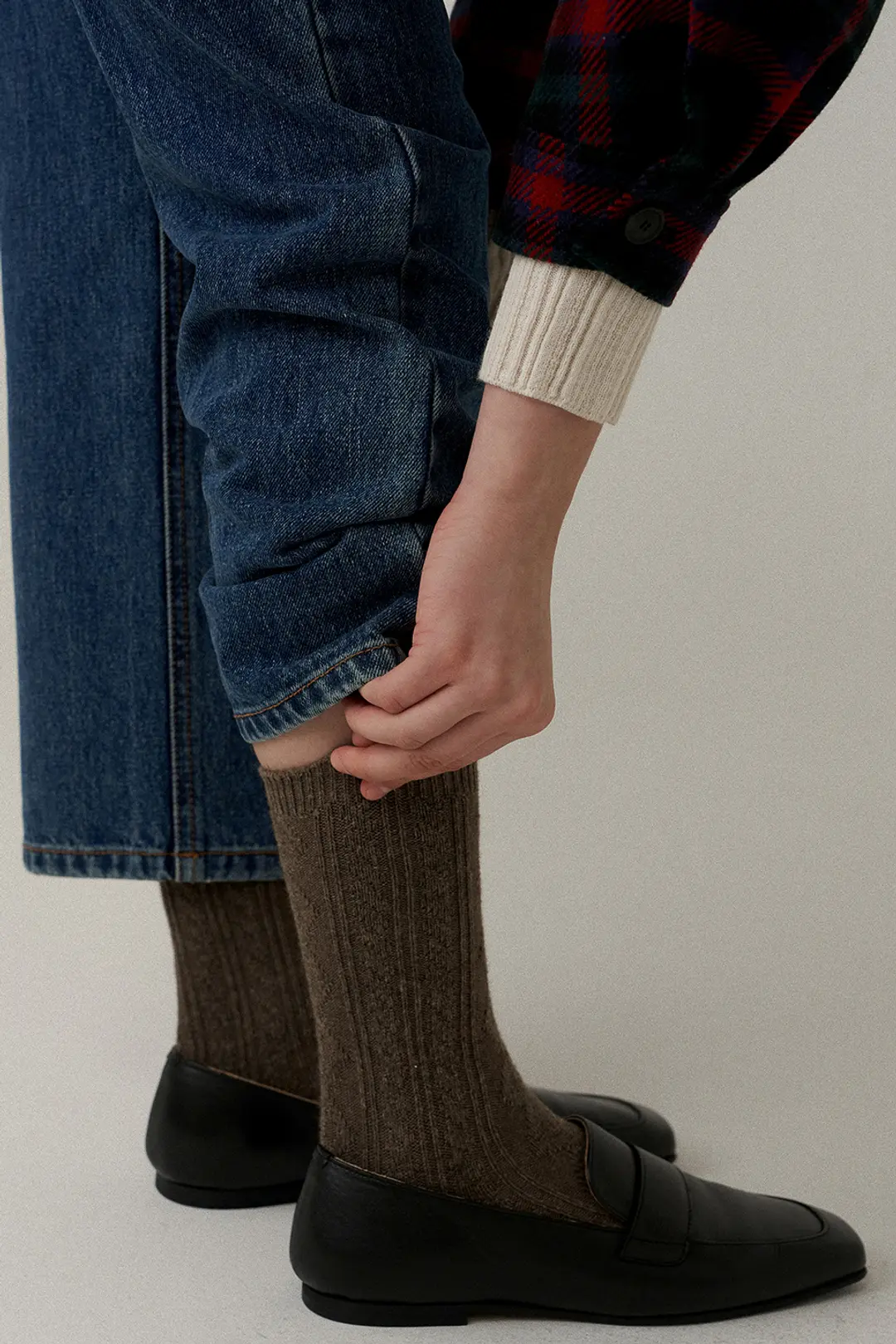 블랭크공삼 wool cable cozy socks (3colors) 상품 이미지 3