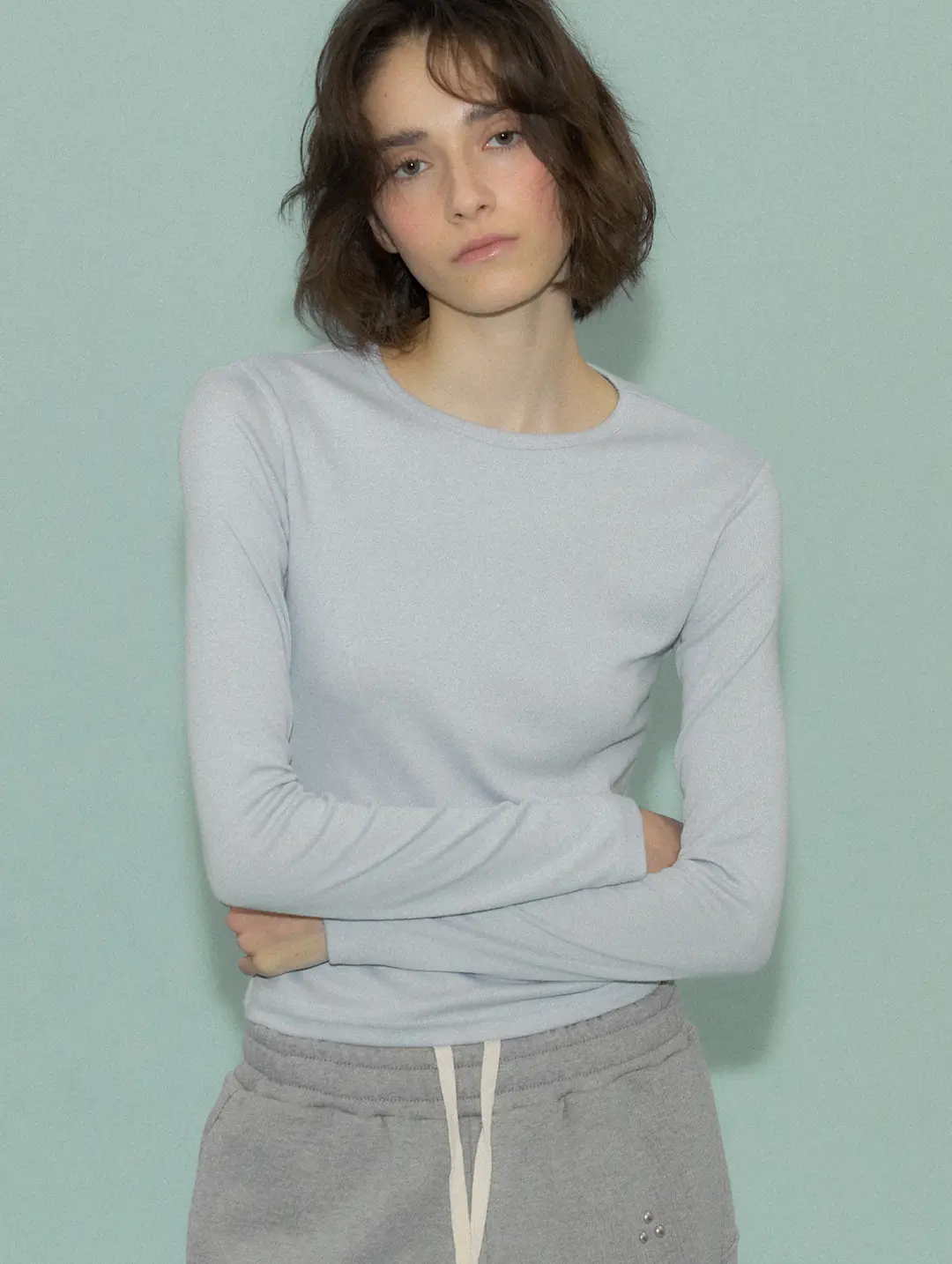포에토 90\'S CLEAN SIZE TEE - LIGHT BLUE 상품 이미지 2