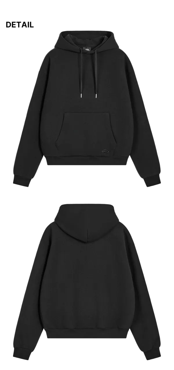 FLEECE COMBI HOODIE-BLACK