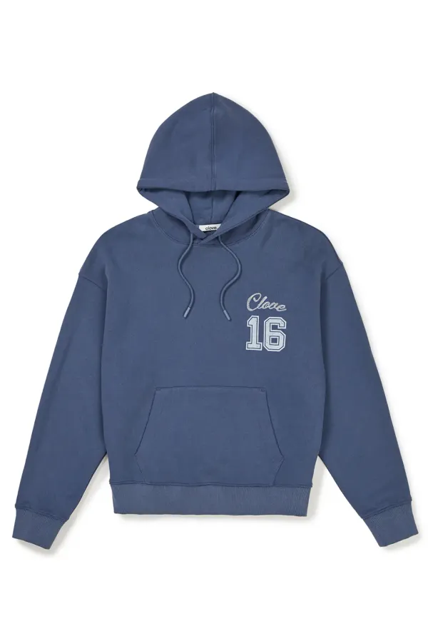 [24FW clove] Lettering Hoody (Blue)