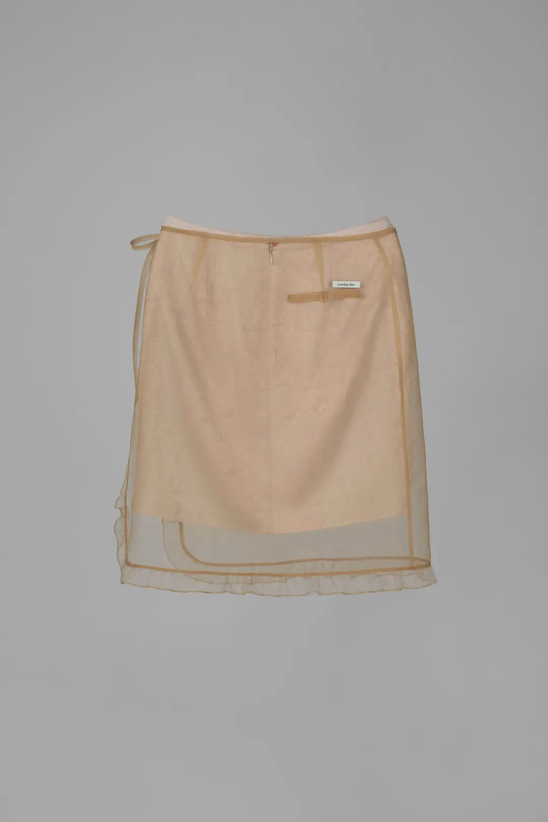 오버듀플레어 SHEER LAYERED WRAP SKIRT_BEIGE 상품 이미지 3