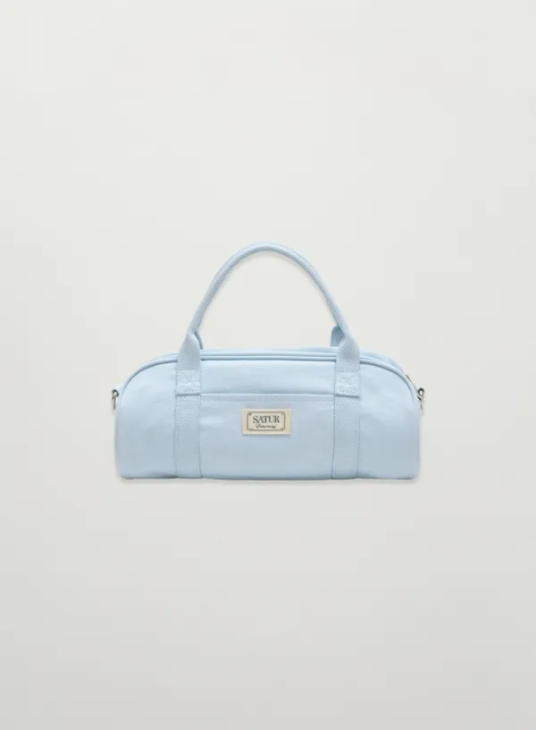 (W) Canvas Mini Duffle Bag - Sky Blue