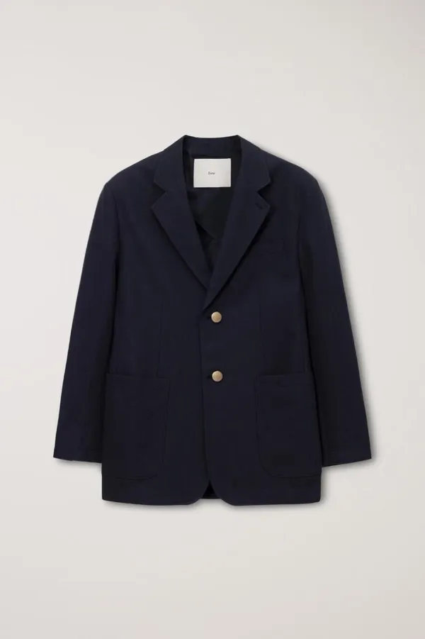 UNISEX CLASSIC LINEN JACKET NAVY_UDJA5B121N2