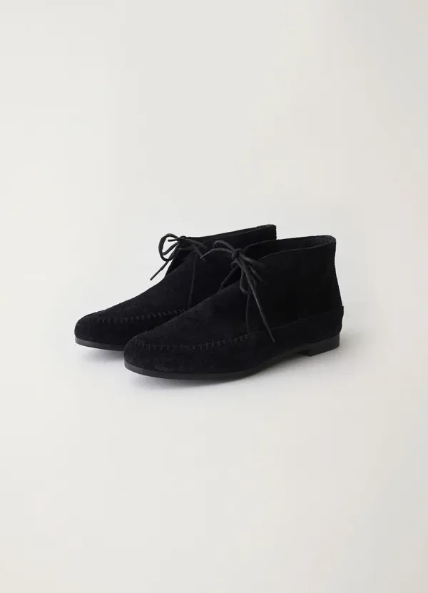 2ND / Suede moccasin boots (Black)
