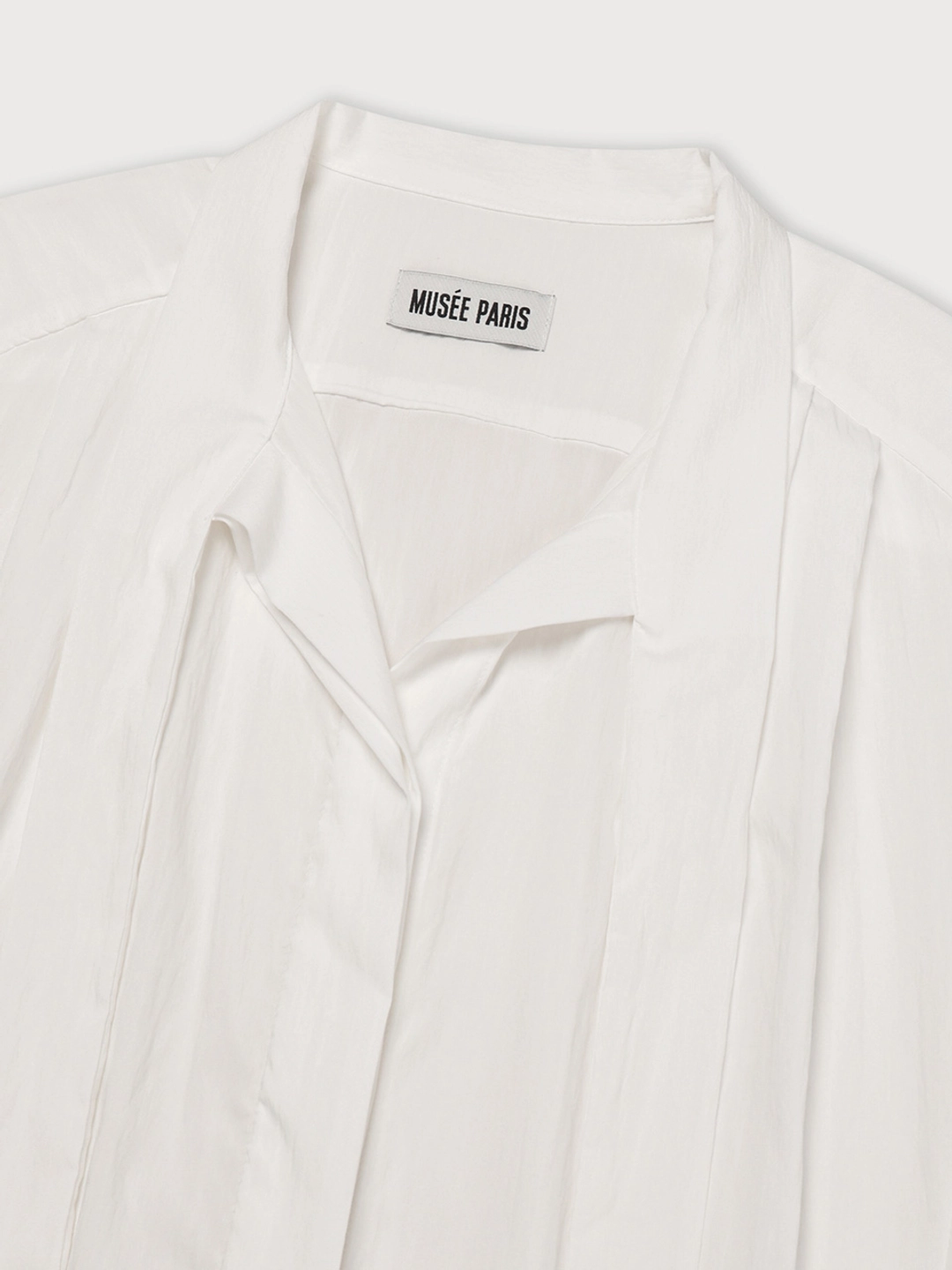 뮤제 ROMAN Draped Tie Blouse_White 상품 이미지 2