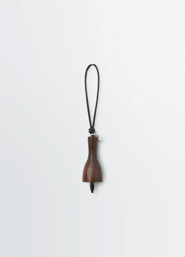 BOTTLE HEEL CHARM IN LEATHER