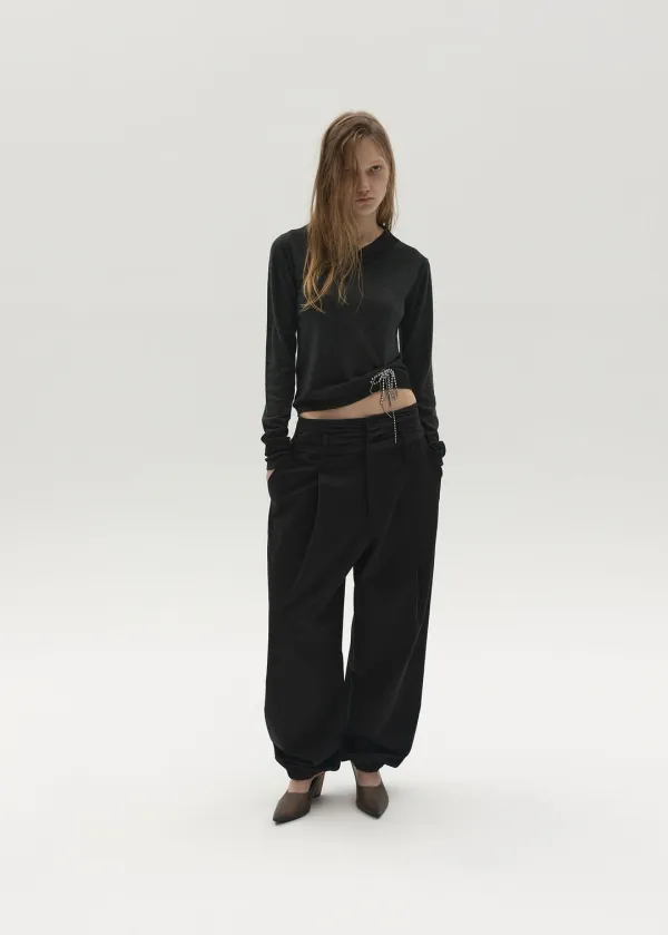 HAREM SHIRRING VOLUME PANTS (BLACK)