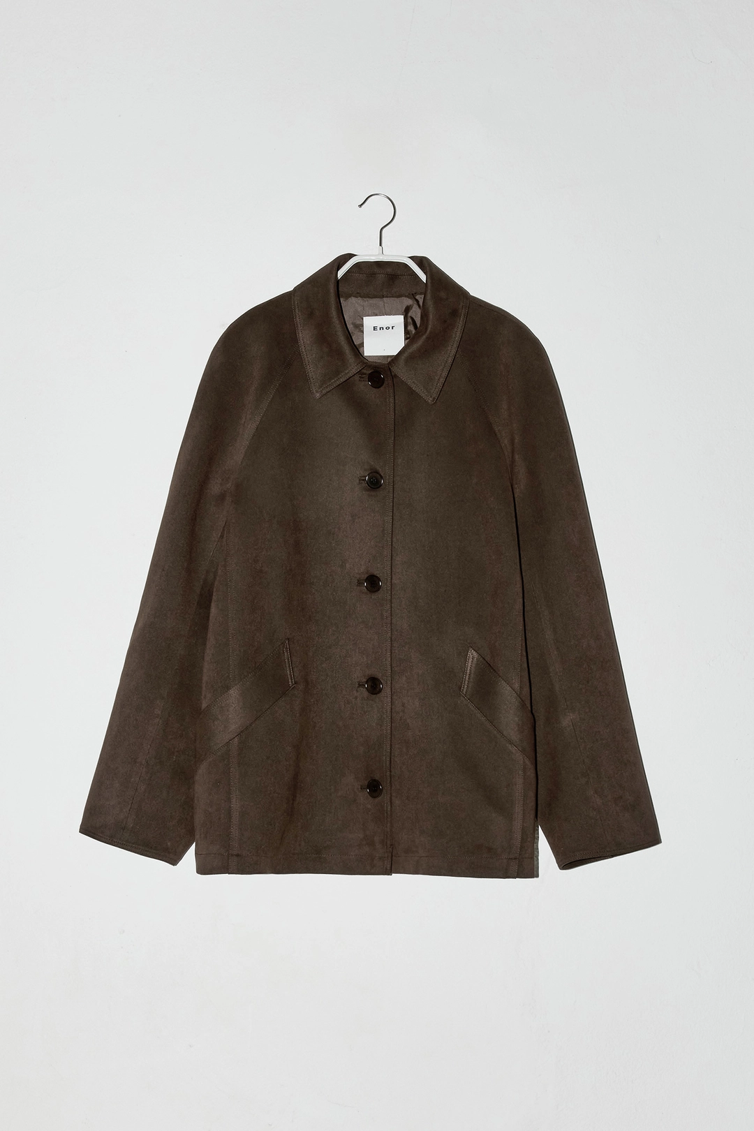 엔오르 SUEDE SINGLE HALF COAT - BROWN 상품 이미지 1