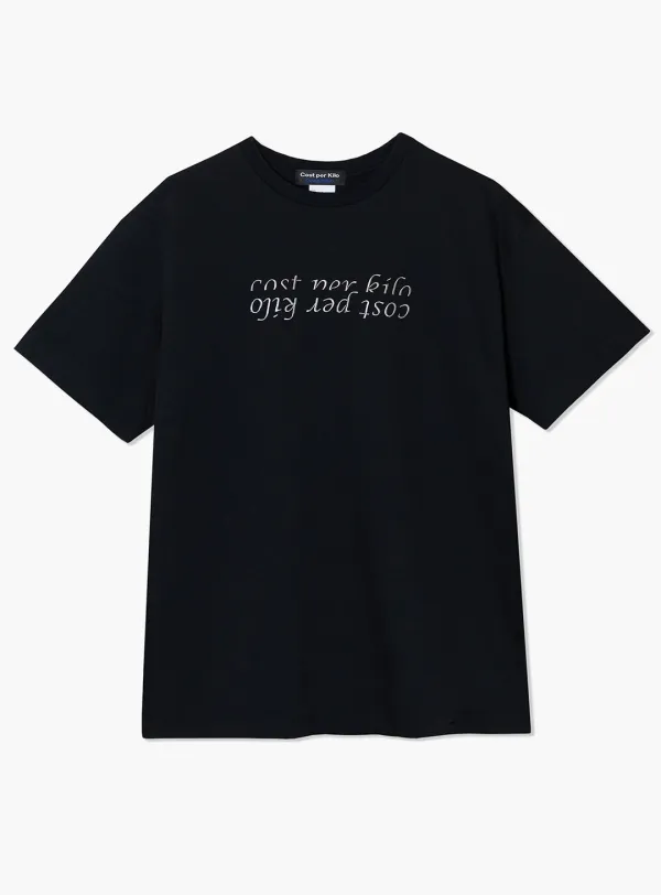 HALF LETTERING S/S TEE-BLACK