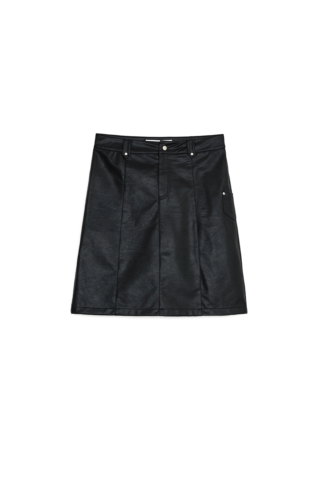 썬번프로젝트 RIVET POCKET MIDI SKIRT, BLACK 상품 이미지 1