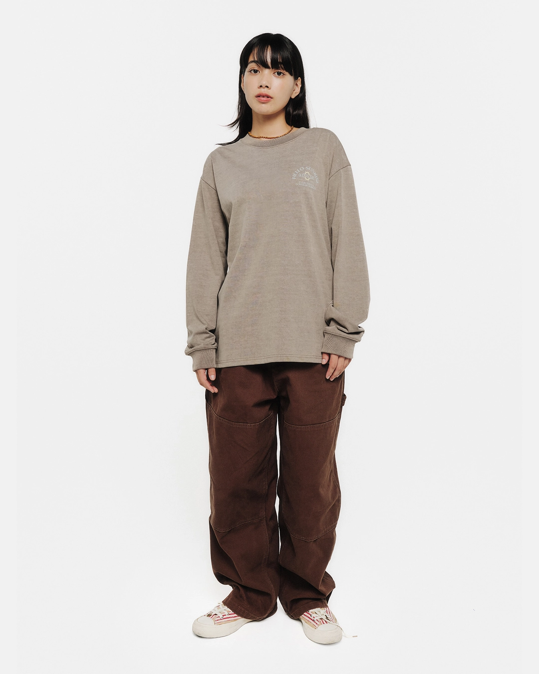 헬로선라이즈 HAWAII Arch Logo L/S Tee_VTG Beige 상품 이미지 2