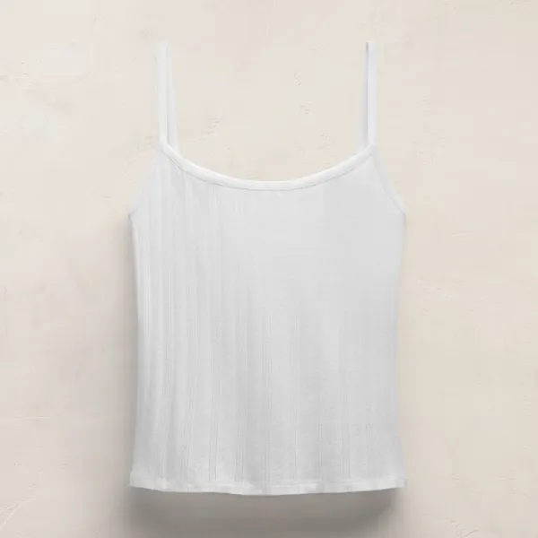 Pointelle Tank Top - White