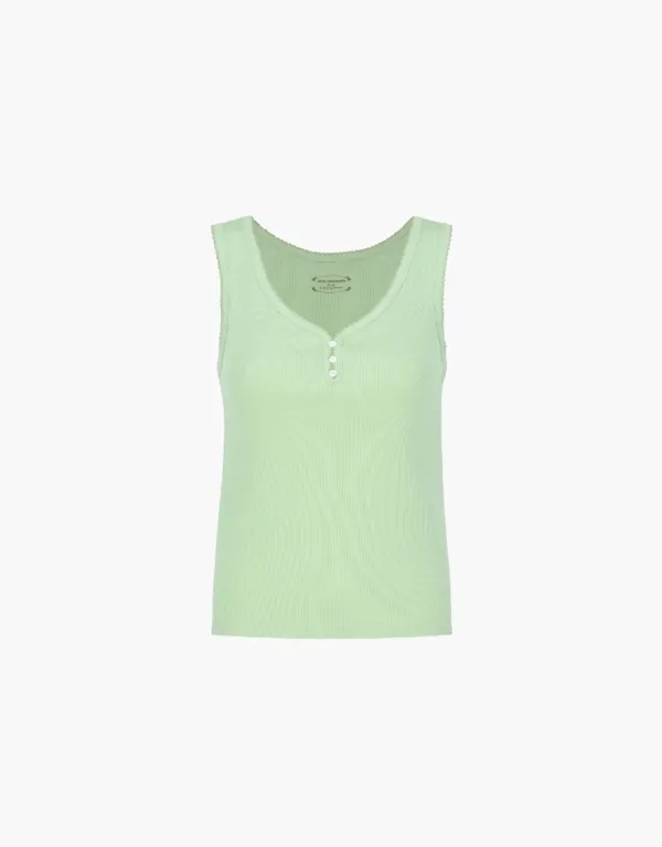 [6/8 예약배송]pincoat henley neck sleeveless - mint