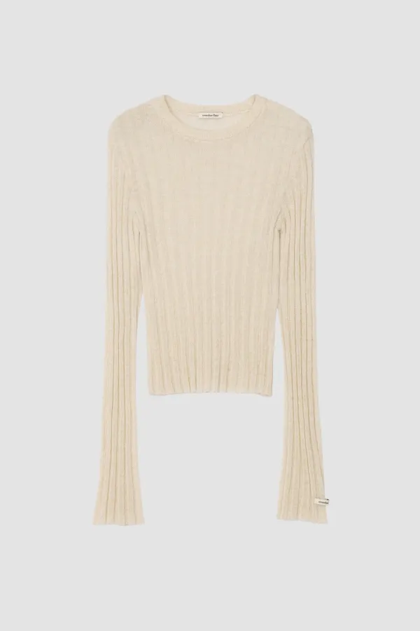 KID MOHAIR FLARED SLEEVE KNIT_CREAM