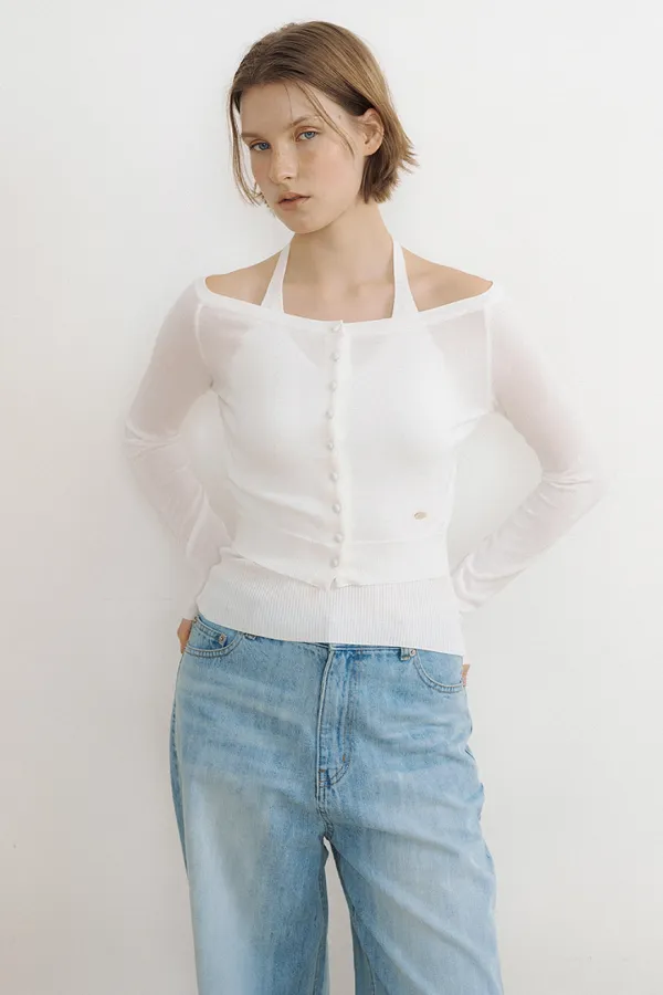 [이유정님 Pick] Airy Boat Neck Button Cardigan (ivory)