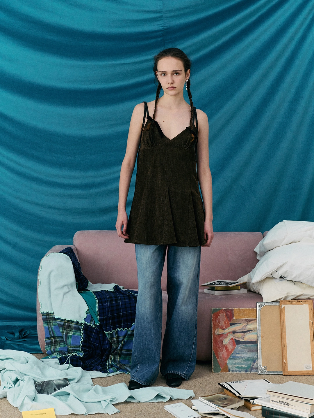 포에토 Auden belted dress - brown 상품 이미지 2