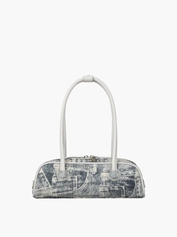 SOFT BOSTON EW MINI PIPING_light grey printed suede+crinkle