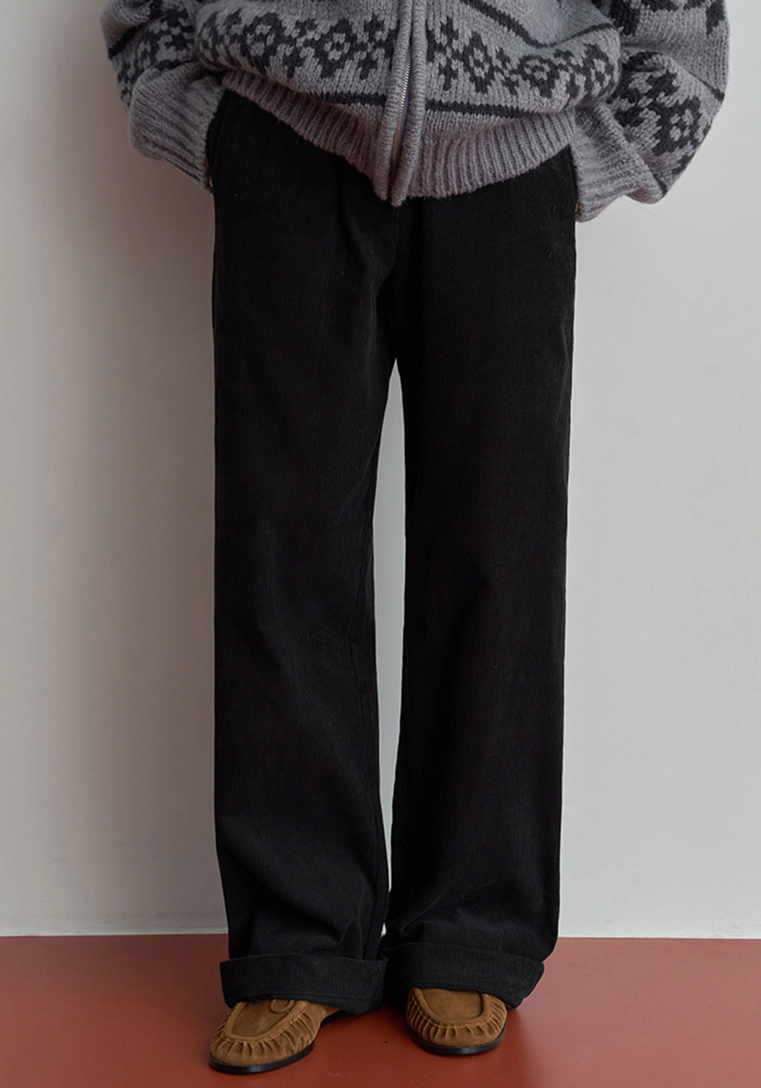 이브세이지 Logo corduroy pants (Black) 상품 이미지 2