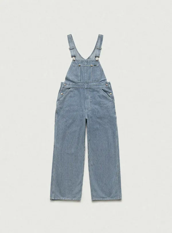 Hickory Striped Denim Overall_Blue