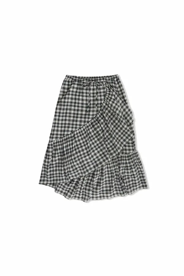 Ruffle long skirt_check