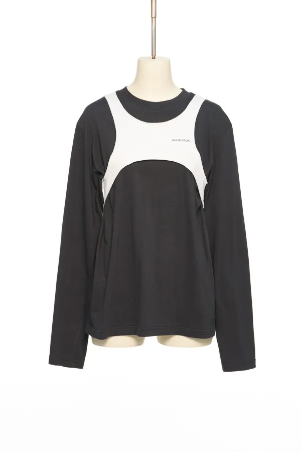 PS26 DARK GRAY LAYERED LONG SLEEVE TOP