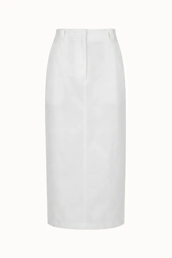 Cotton Pocket H-Line Skirt[LMBFSPSK411]-Off-White