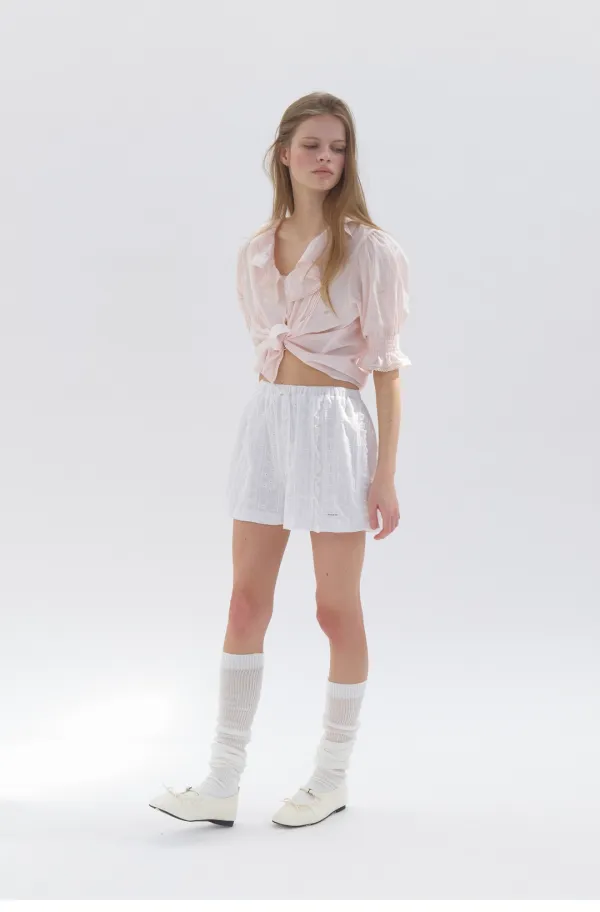 Mix Lace Shorts White