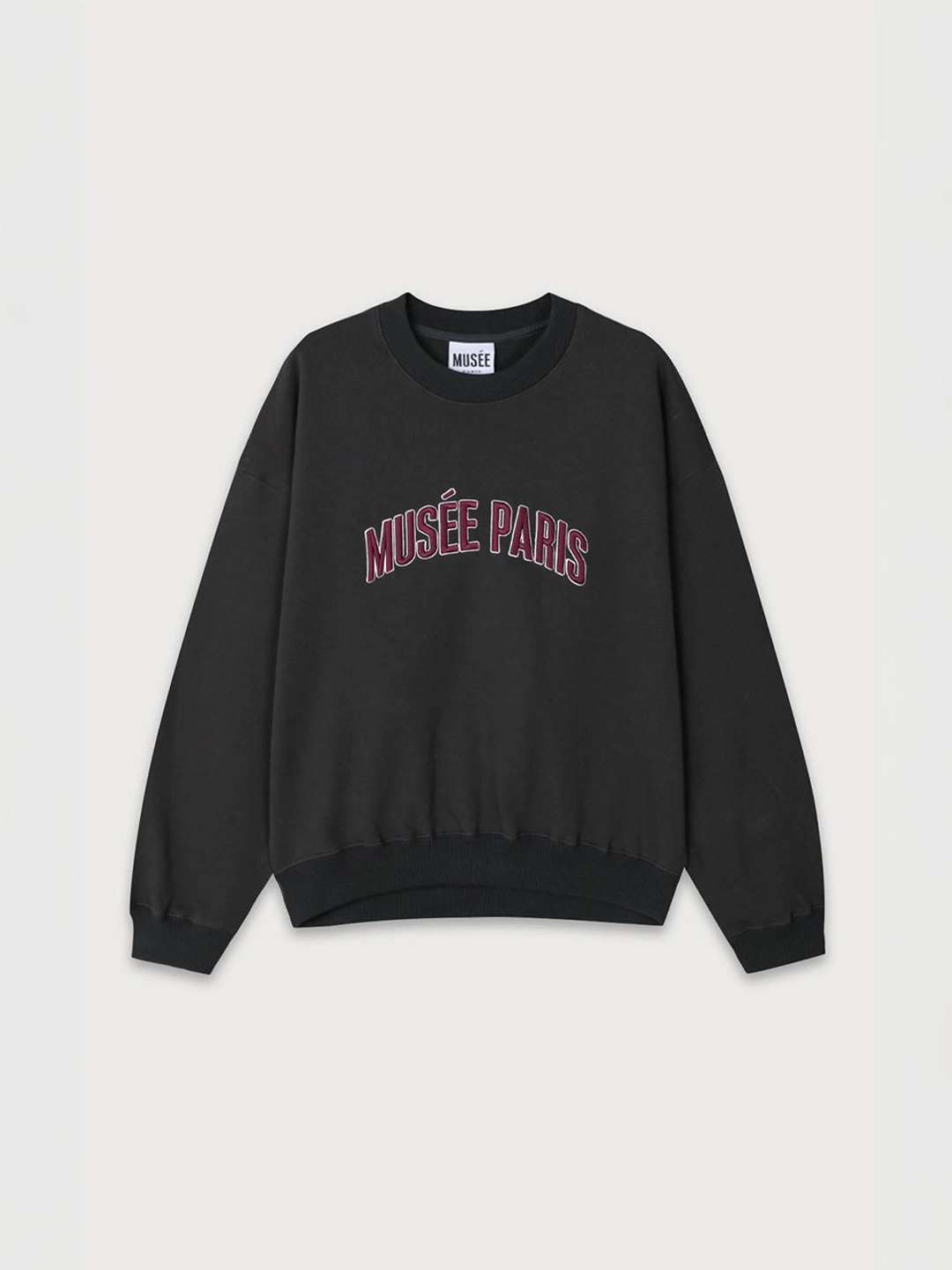 뮤제 POMPIDOU Oversized MUSEE PARIS Embroidery Sweatshirt_Gray 상품 이미지 1