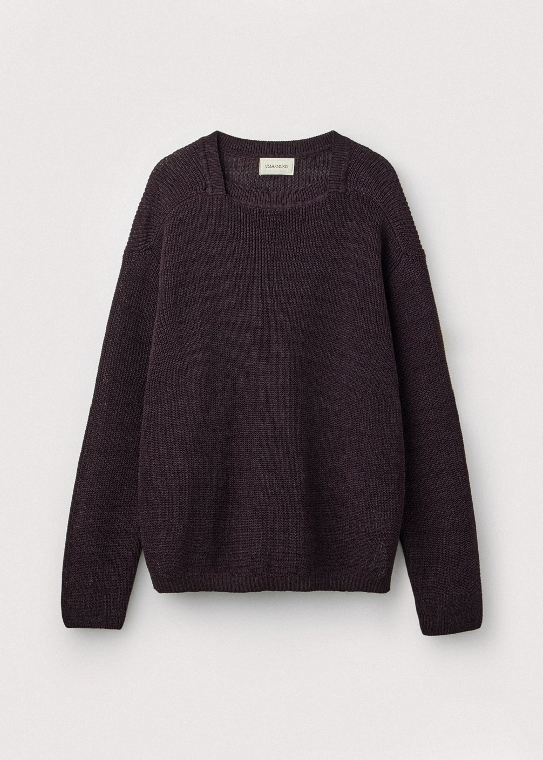 우마뭉 Paper yarn square neck pullover_Black berry 상품 이미지 3
