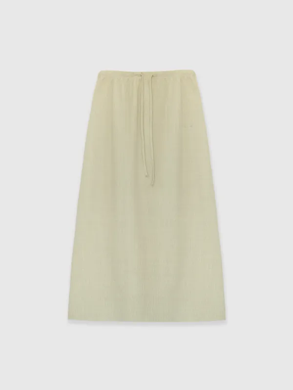 [4th 재입고] Washed Rib Maxi Skirt (Butter)