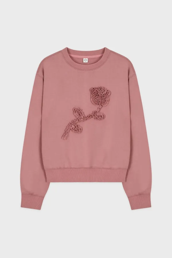 Rose Frill Sweatshirt (Rose Pink)
