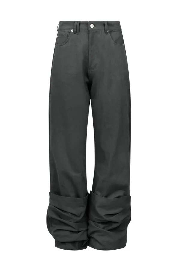 REVERSE COTTON PANTS CHARCOAL