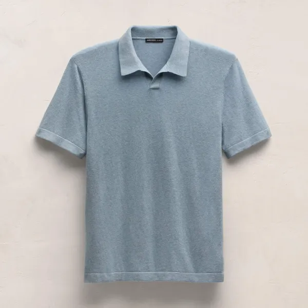 Cotton Cashmere Polo - Sky Blue