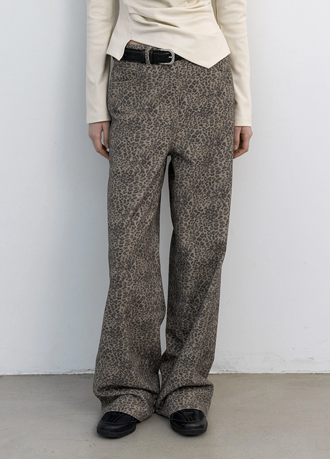 아뜰리에 나인 (PT-5795)BILLI LEOPARD WIDE LEG PANTS 상품 이미지 1