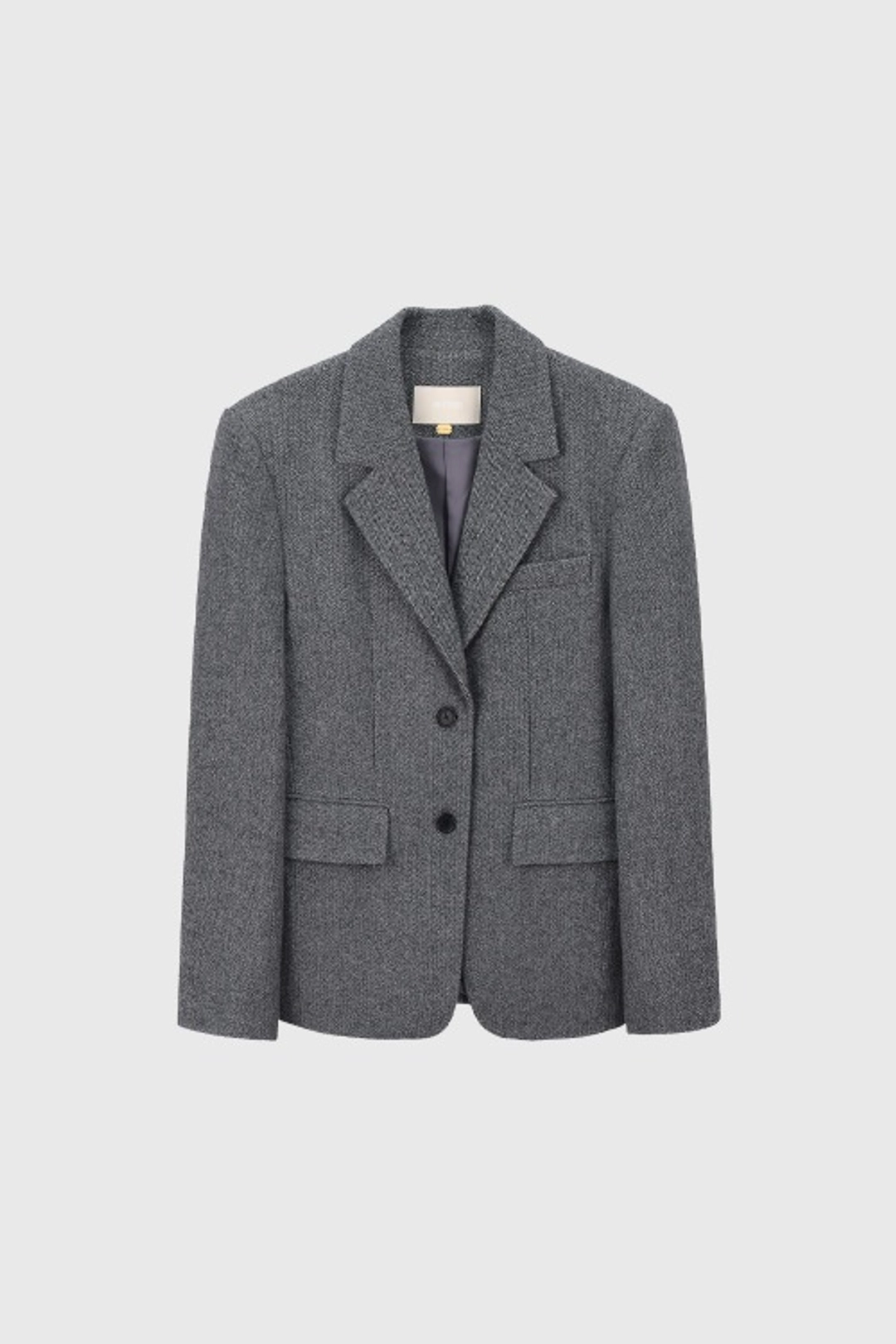 퀸스래빗 Elli Herringbone Wool Jacket－GRAY 상품 이미지 3