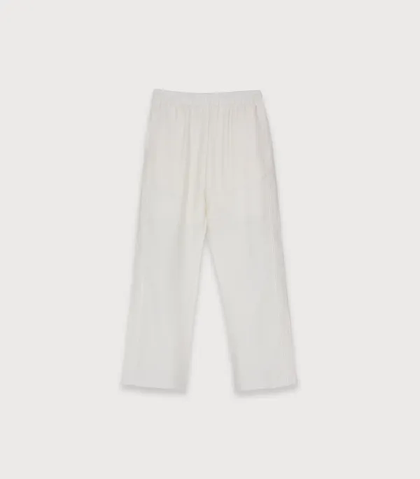 Sheer silky track pants - ivory
