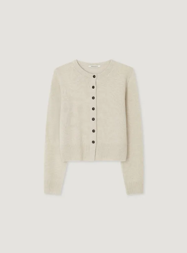 SOL BUTTON CARDIGAN_OATMEAL