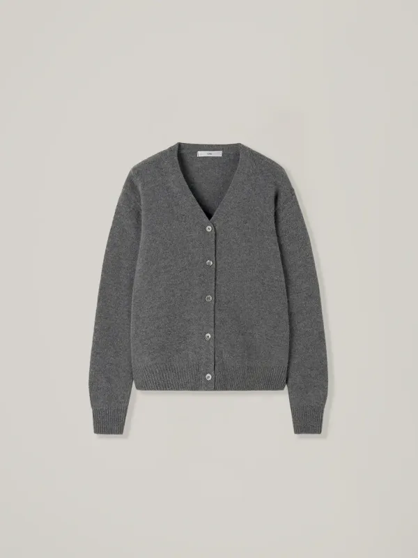 Edith cashmere v-neck cardigan - Gray