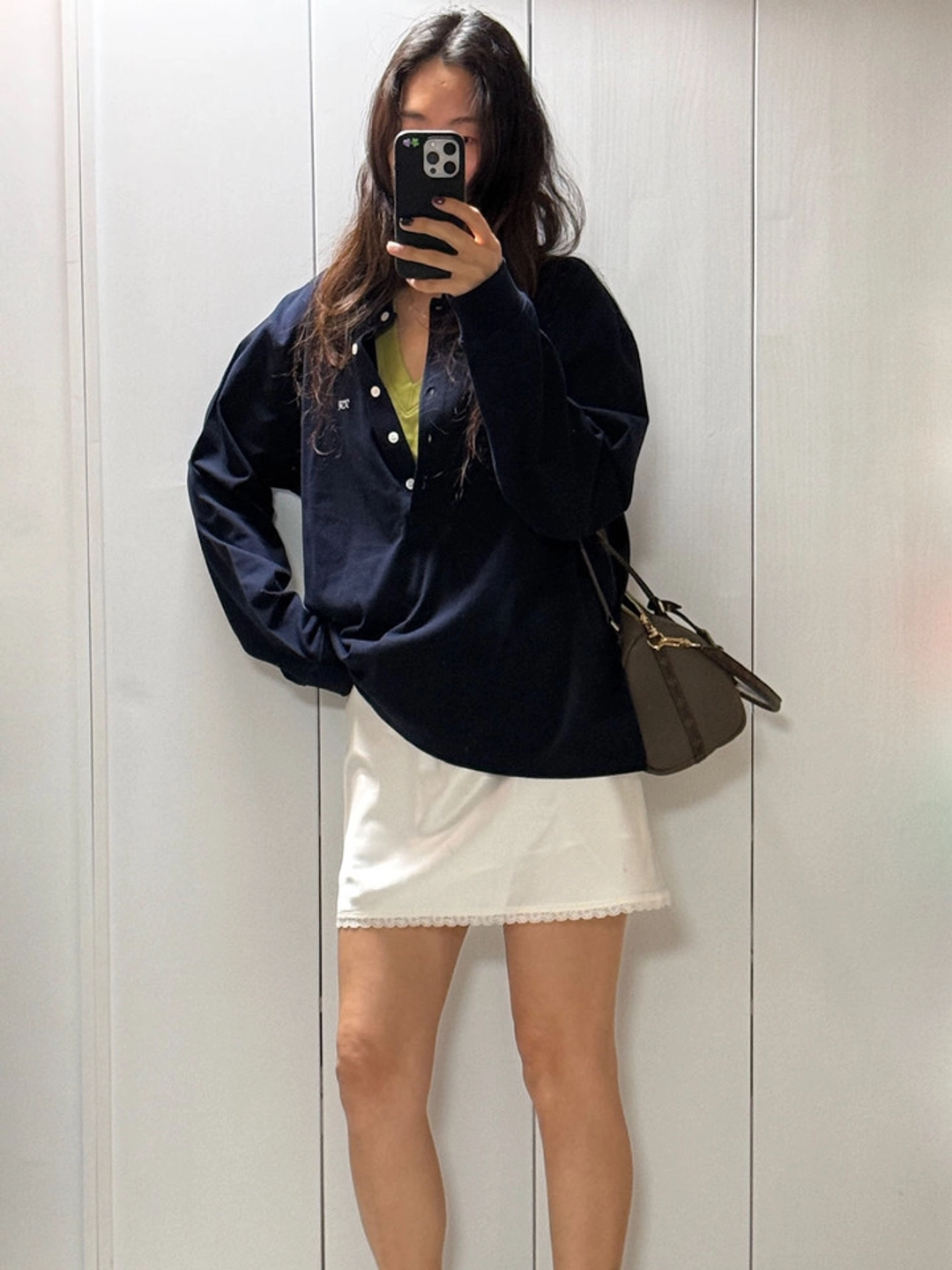 프리터 Languid Pique Shirt Navy_F261TS12 상품 이미지 2