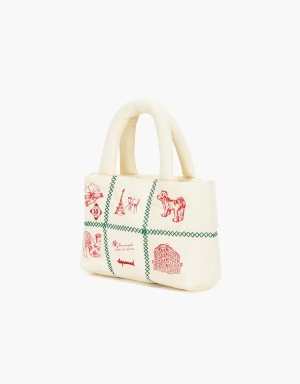 (10th) padded tote bag - ivory