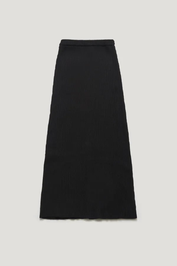 [WOOL 15%] VIONEL WOOL KNIT LONG SKIRT_BLACK / ₩151,000