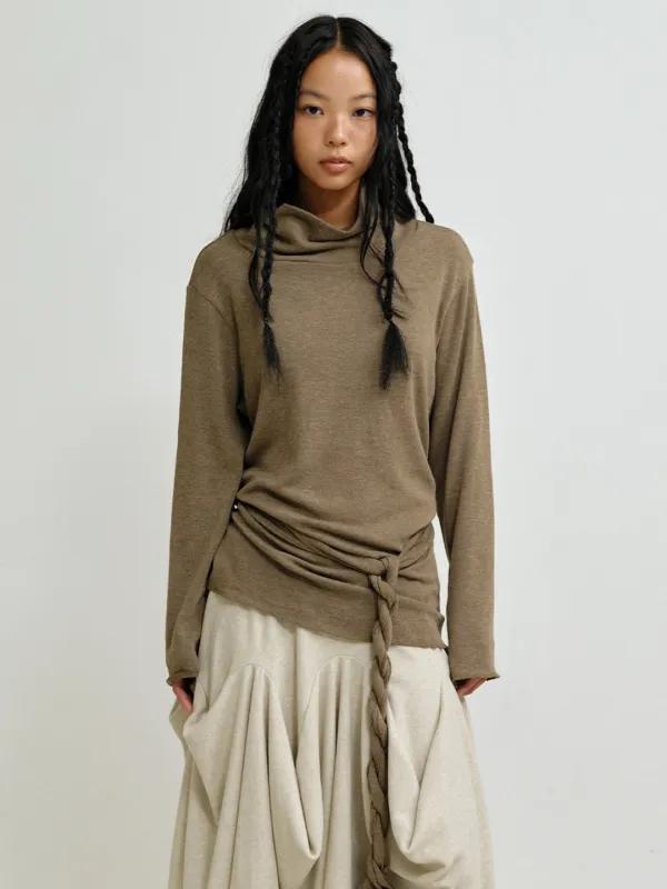 [PLZPROJECT] SIDE LAB LONG SLEEVE, BROWN