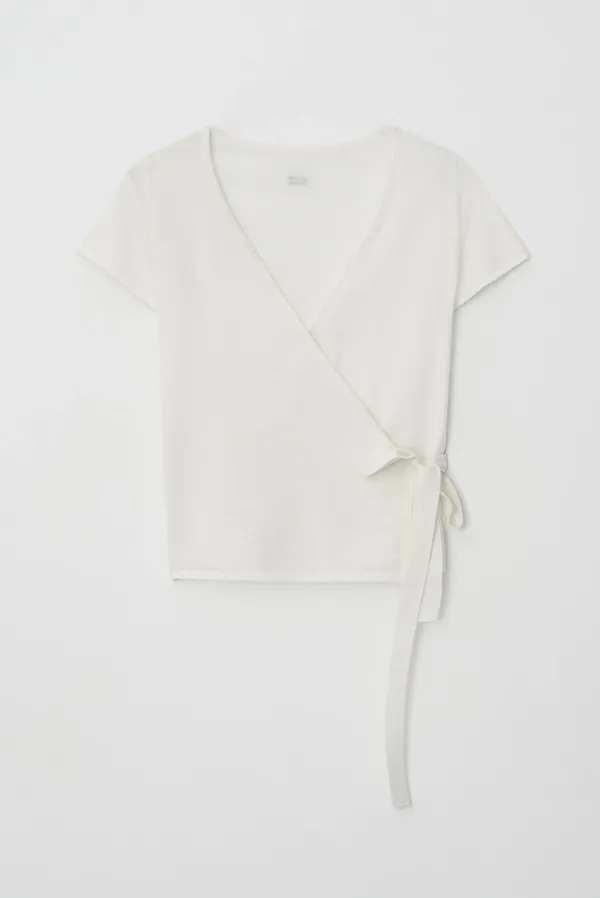 wrap knit top - ivory