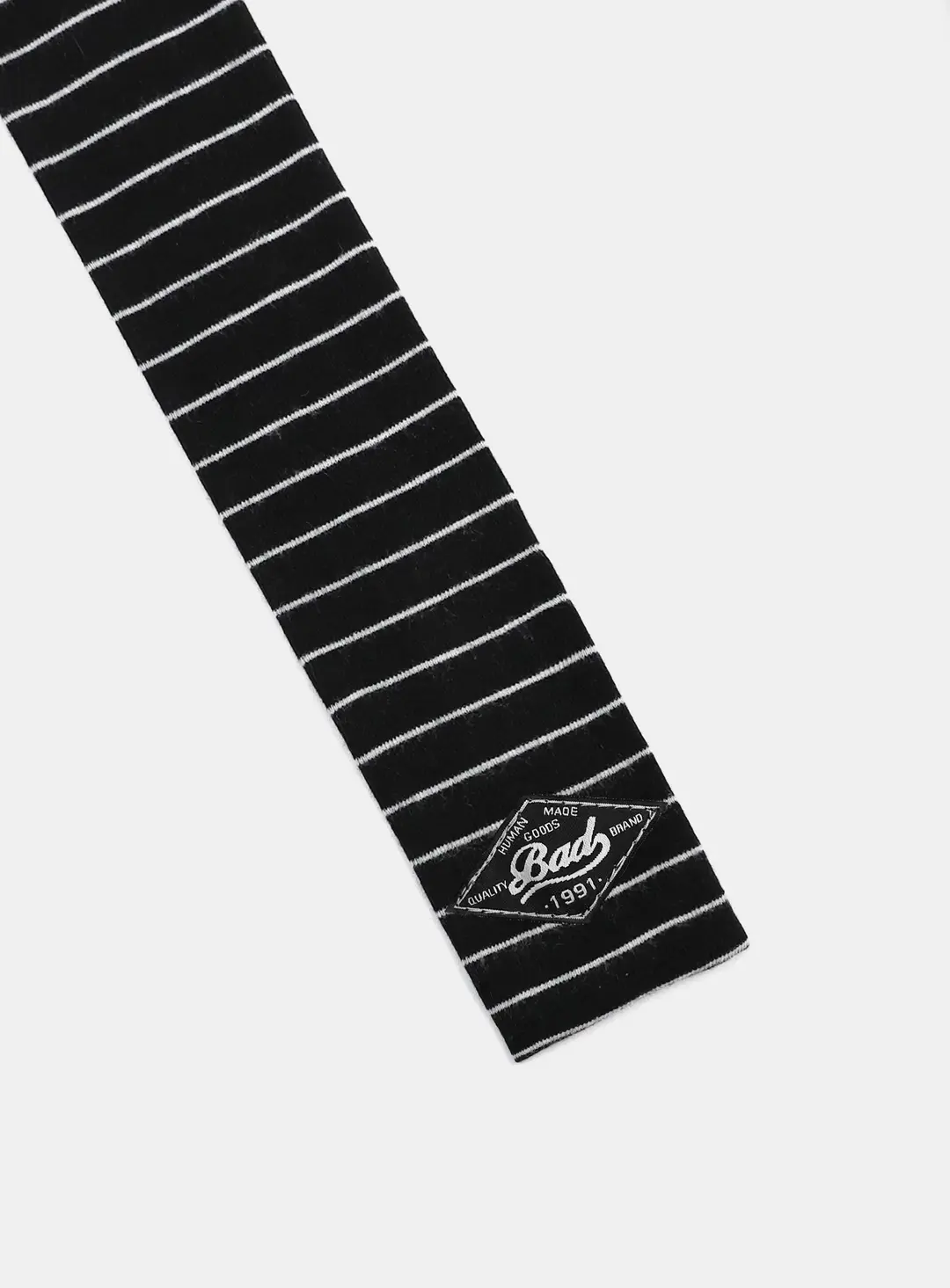 배드블러드 [w-scarf25-003] 비욘드 소프트 스카프 - 스트라이프 블랙 상품 이미지 2