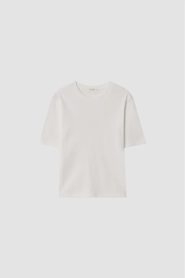 Loft Ribbed Round T_Ivory