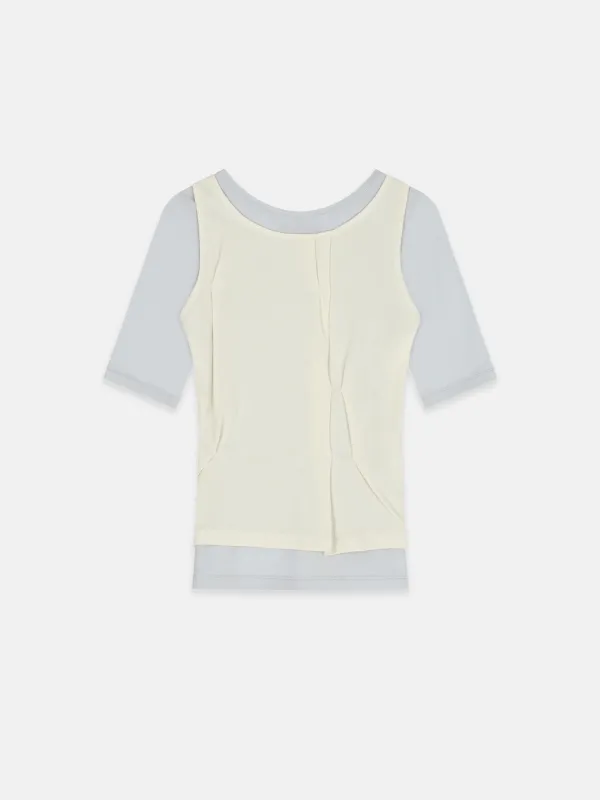 FOLDED LAYERED T-SHIRT LIGHT BLUE