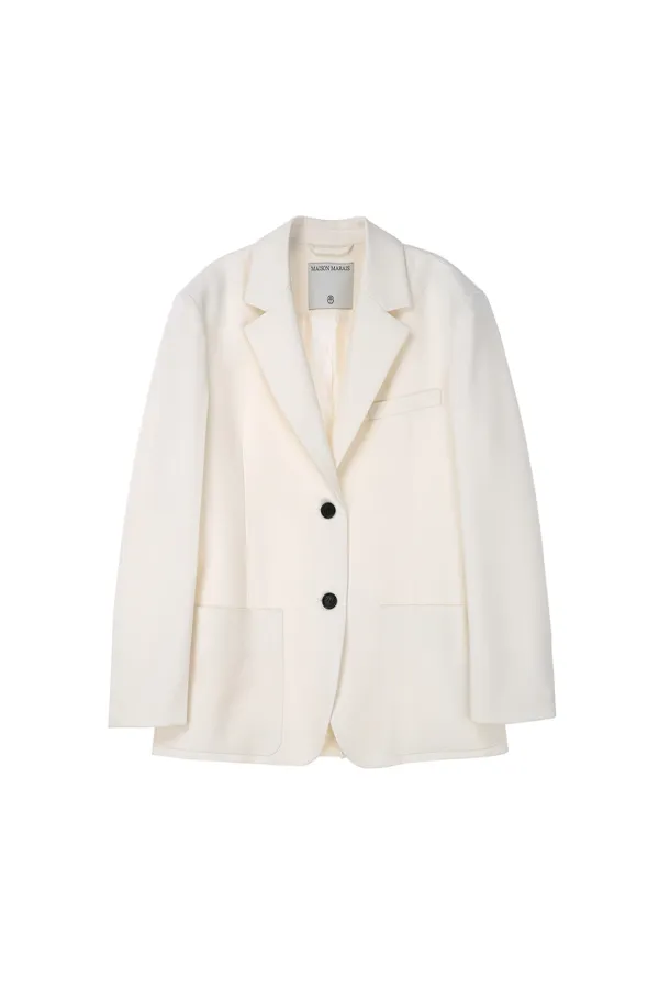 2 Button Single Jacket, Ivory