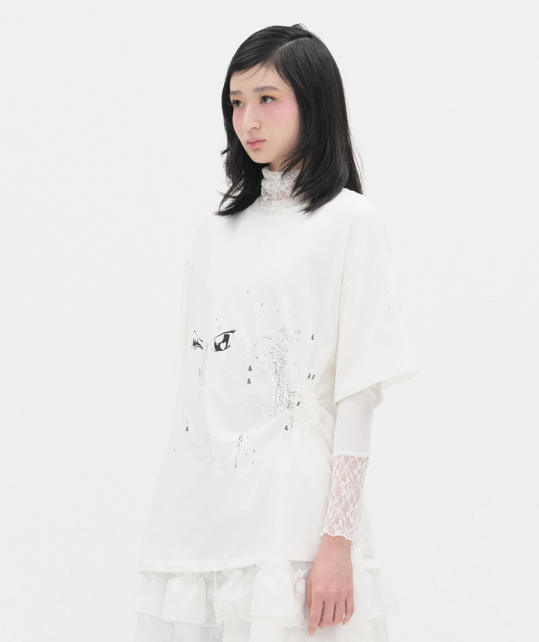 타입서비스 [5차] Scattered Ruched Top [White] 상품 이미지 2