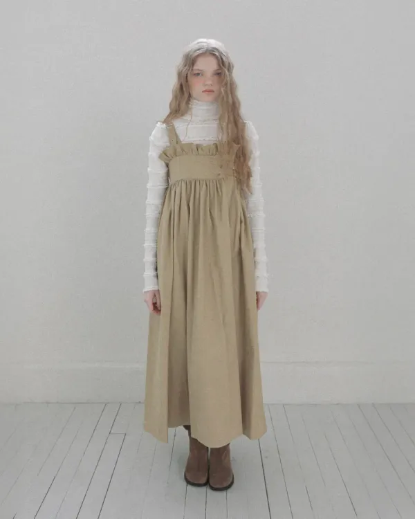 [Exclusive] flétta 97_Buckle Frill Dress_Camel