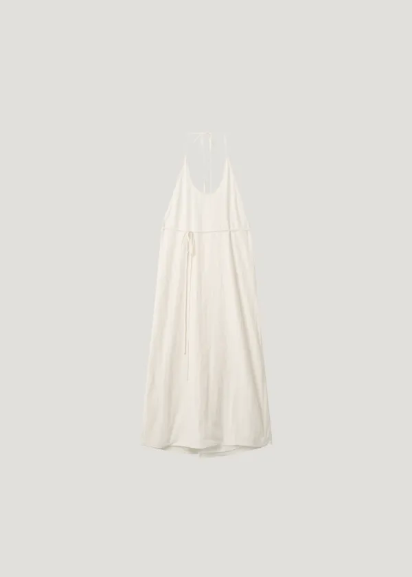 Sensual Halter Wrap Dress_Ivory